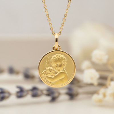 Médaille Saint Jean-Baptiste, Or Jaune 375, 12 mm - Vandona