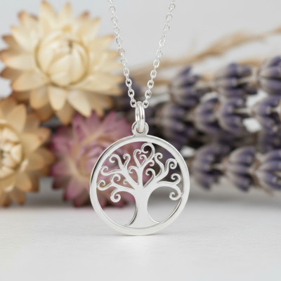 Médaille Arbre de Vie Ajouré, Or blanc 750, 20mm - Argyor