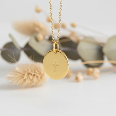 Médaille Petite Croix, Or Jaune 375, 16mm - Argyor