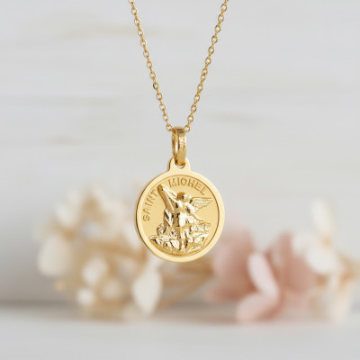 Médaille Saint Michel, Or Jaune 750, 16 mm - Vandona
