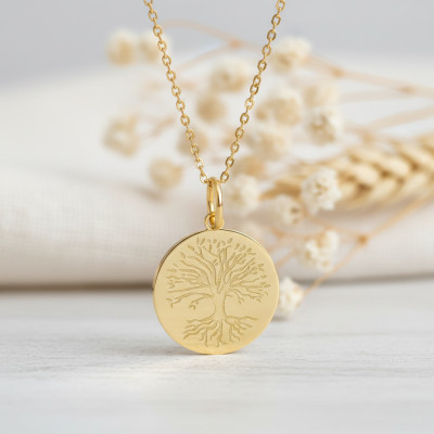 Médaille Arbre de Vie, Or Jaune 375, 15,50 mm - Lumiosa