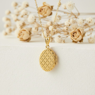 Pendentif Photo ovale, Or jaune 375, 16x12mm - Rosatella