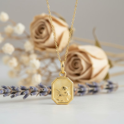 Médaille Mini Raphaël, Or Jaune 750, 12 mm - Augis