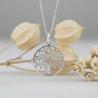 Médaille Arbre de Vie ajourée, Or blanc 750, 17 mm - Argyor