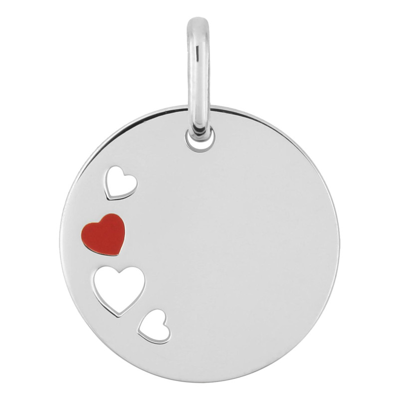 Pendentif Coeurs ajourés, Argent & Laque - Emanessence