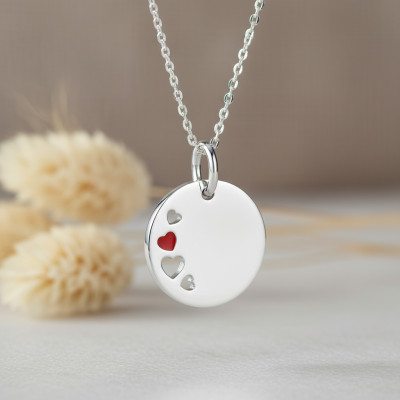 Pendentif Coeurs ajourés, Argent & Laque - Emanessence