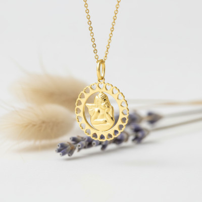 Médaille Ange Ajouré coeurs, Or Jaune 375 - Emanessence