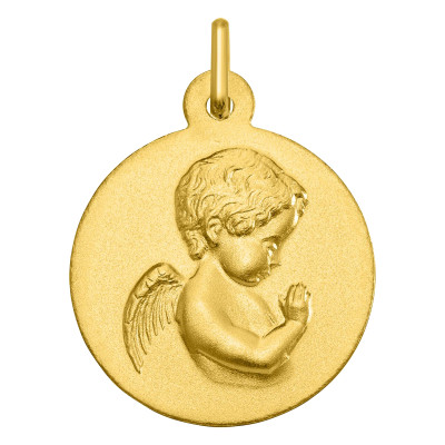 Médaille Ange de profil, Or jaune 750, 16mm - Argyor