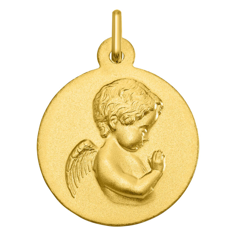 Médaille Ange de profil, Or jaune 750, 16mm - Argyor