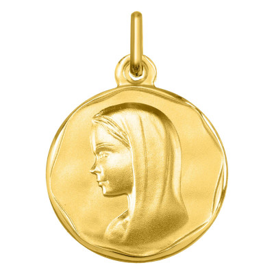 Médaille Vierge Bord Cachet, Or jaune 375, 16mm - Argyor