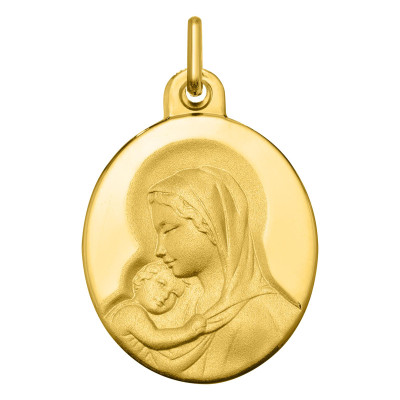 Médaille Vierge à l'Enfant, Or jaune 375, 17mm - Argyor