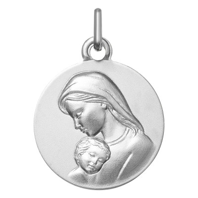 Médaille Vierge à l'enfant, Argent 925 - Lumiosa