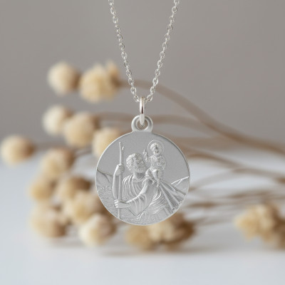 Médaille Saint Christophe, Argent 925, 16mm - Lumiosa