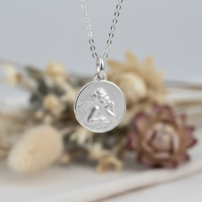Médaille Archange Raphael, Argent, 14mm - Emanessence