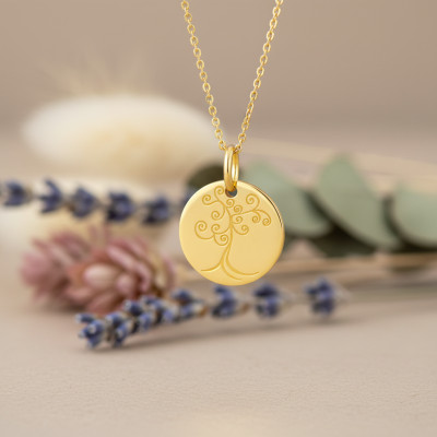 Médaille Arbre de Vie Fantaisie, Or Jaune 750, 16mm - Argyor