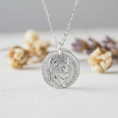 Médaille Augustus Ronde, Argent, 18mm - Emanessence