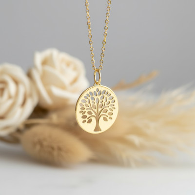 Médaille Arbre de Vie Ajourée, Or jaune 750, 15mm - Emanessence