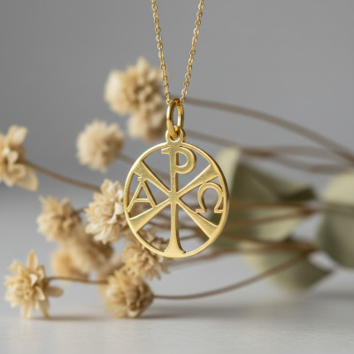 Médaille Chrisme ajourée, Or jaune 750, 18mm - Argyor