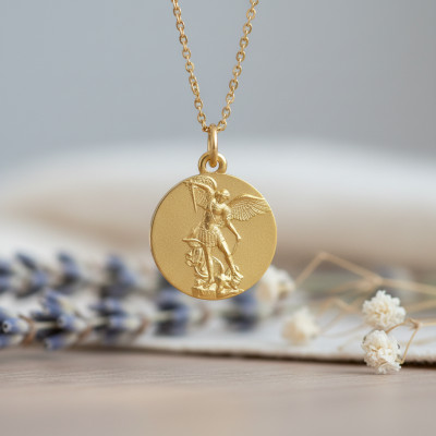 Médaille Saint Michel, Or jaune 750, 18mm - Argyor