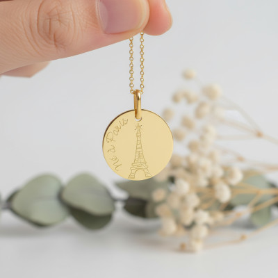 Médaille Garçon "Né à Paris", Or Jaune, 17 mm - Lucas Lucor