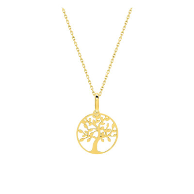 Collier arbre de vie, Or Jaune 375, 42cm - Emanessence