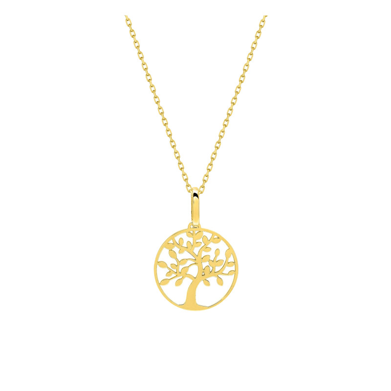 Collier arbre de vie, Or Jaune 375, 42cm - Emanessence