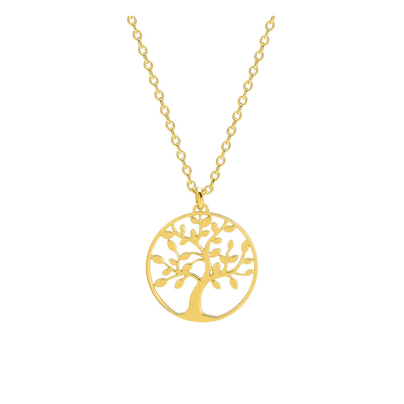 Collier arbre de vie, Plaqué or, 42cm - Emanessence