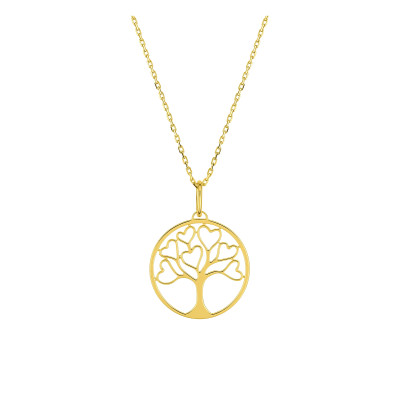 Collier Coeur Arbre de Vie, Or Jaune 375 - Emanessence