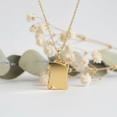 Pendentif Parchemin simple, Or jaune 750 - Argyor