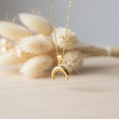Pendentif Lune, Or Jaune 375 - Bambins