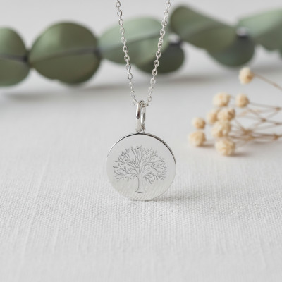 Pendentif Arbre de vie, Argent 925 Rhodié, 15mm - Emanessence