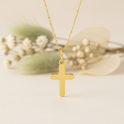 Pendentif Croix, Or Jaune 375, 12x7,80 mm - Emanessence