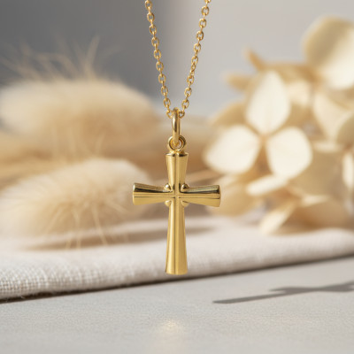 Croix sans Christ, Or Jaune 750, 14x22mm - Argyor