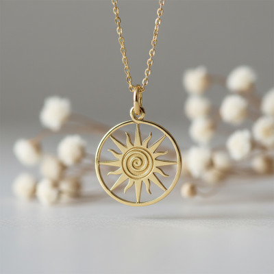 Médaille Soleil Ajourée, Or jaune 750, 18mm - Argyor