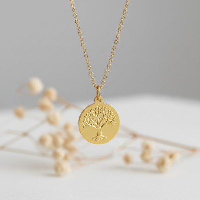 Médaille Arbre de Vie Relief, Or jaune 375, 18mm - Argyor