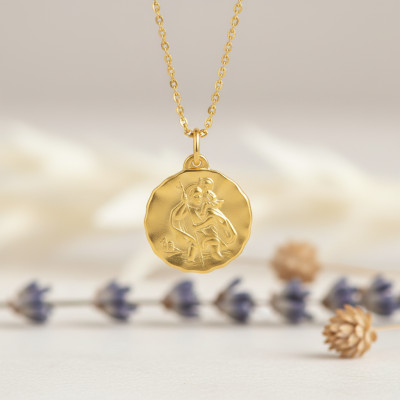 Médaille Saint Christophe, Or jaune 750, 18 mm - Argyor