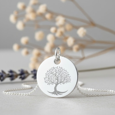 Médaille Arbre de Vie Torsadé, Argent 925, 19 mm - Lumiosa