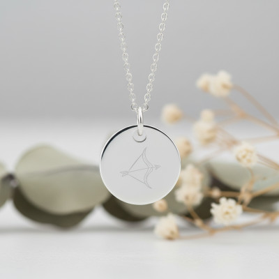Médaille Signe Astrologique Sagittaire, Argent 925, 15 mm - Lumiosa