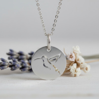 Médaille Colibri, Or Blanc 750, 15mm - Lucas Lucor