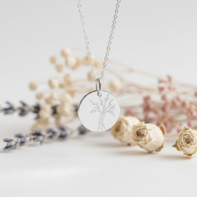 Médaille Arbre de Vie, Or blanc 750, 16mm - Lucas Lucor
