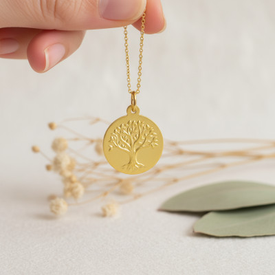 Médaille Arbre de Vie Relief, Or jaune 750, 18mm - Argyor