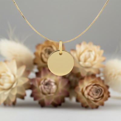 Médaille Ronde, Or Jaune Poli - Emanessence