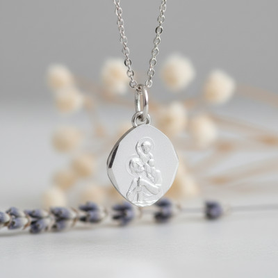 Médaille Losange Saint Christophe, Argent, 15x13mm - Emanessence