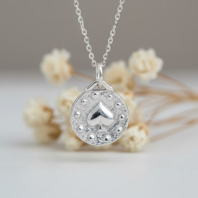 Médaille Ronde Pique, Argent, 15mm - Emanessence