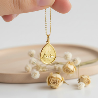 Médaille Ovale Ange Raphaël, Or jaune 750, 17x13mm - Argyor