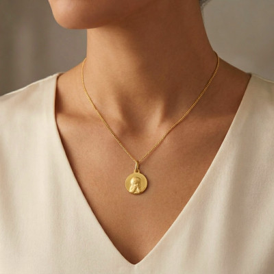 Médaille Chérubin simple, Or Jaune 375, 16 mm - Augis