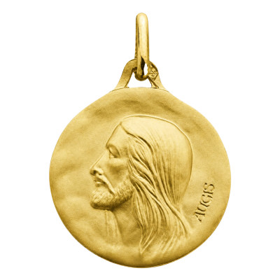 Médaille Christ de profil, Or Jaune 375, 18 mm - Augis