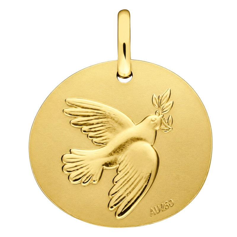 Médaille Douce Colombe, Or Jaune 375, 16 mm - Augis