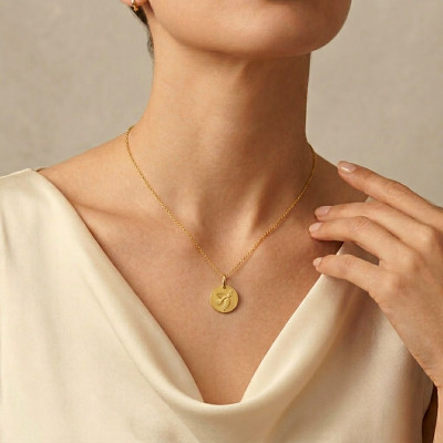 Médaille Douce Colombe, Or Jaune 375, 16 mm - Augis