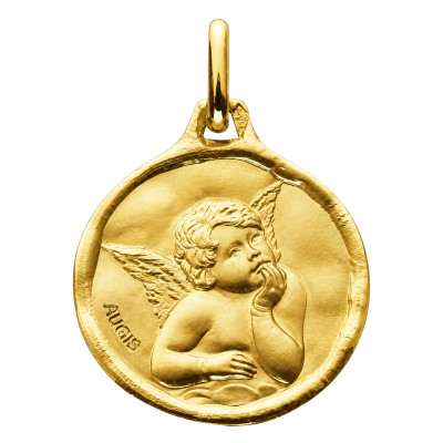 Médaille Ange Raphaël divin, Or Jaune 375, 16 mm - Augis